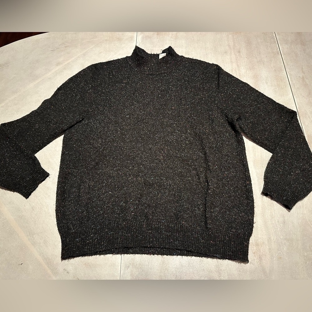 Alfred Dunner Charcoal / Rainbow Turtleneck Sweater